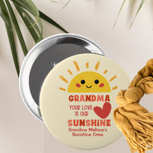 Cute Playful Yellow Love Grandma Family 4 Inch Round Button