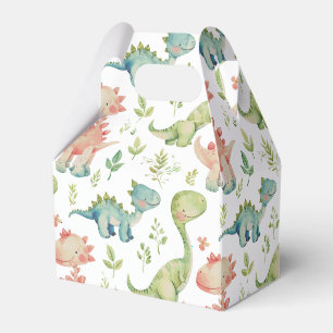 Cute playing dinosaurs kids  birthday favor box