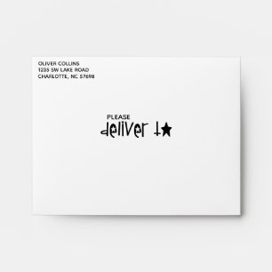 Cute Please Deliver To Black Stars Return Address Envelope