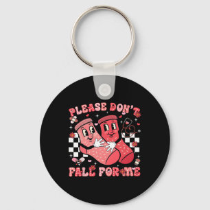 Cute Please Don't Fall For Me Rn Pct Cna Nurse Val Keychain