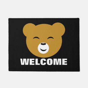 Cute Pleased Kawaii Bear Face Doormat