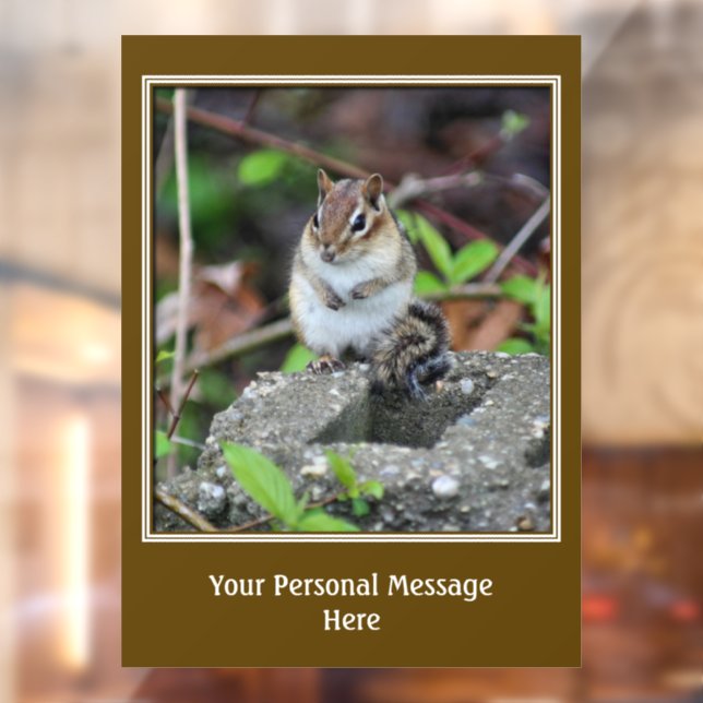 Cute Plump Chipmunk Personalized  Window Cling (Sheet 2)