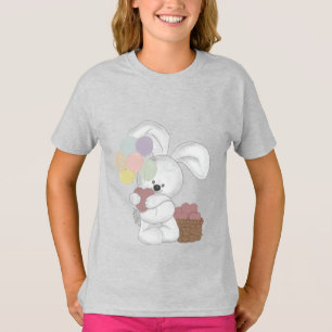cute, plush bunny with a valentine and a basket o T-Shirt