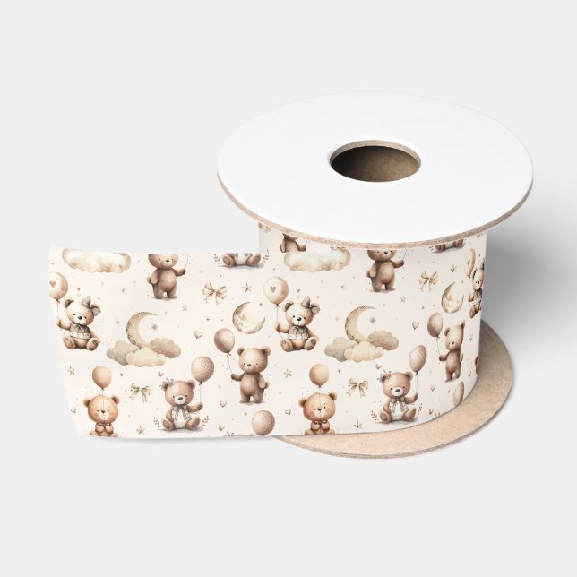 Cute Plush Teddy Bears Satin Ribbon (Spool)