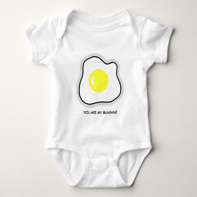 Cute Poached Egg Baby Bodysuit (Front)