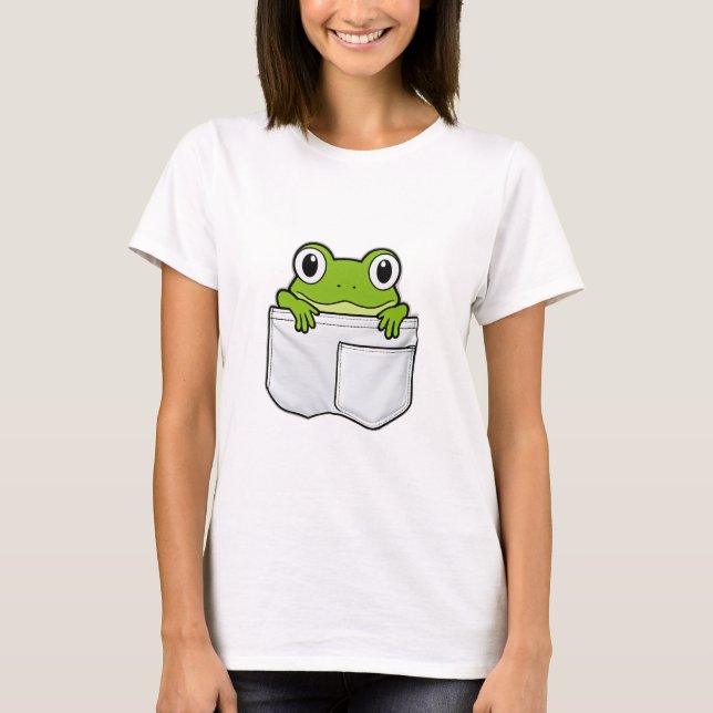 Cute Pocket Frog T-Shirt (Front)