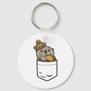 Cute Pocket Otter Cinco De Mayo Shirt Mexican Anim Keychain
