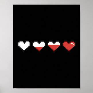 Cute Pocket Pixel Red Heart Valentine’s Day  Poster