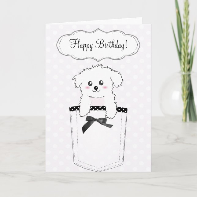Cute Pocket Puppy Dog Card (Front)