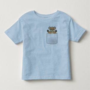 Cute Pocket Teddy Bear - Light T-shirt