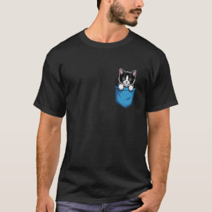 Cute Pocket Tuxedo Cat Lover Cat Mom T-Shirt