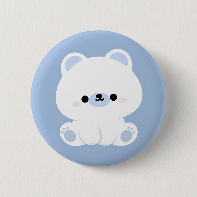 Cute Polar Bear 2 Inch Round Button (Front)