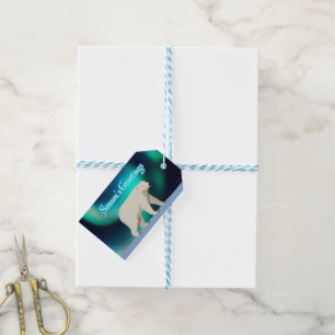 Cute Polar Bear and Northern Lights Gift Tags