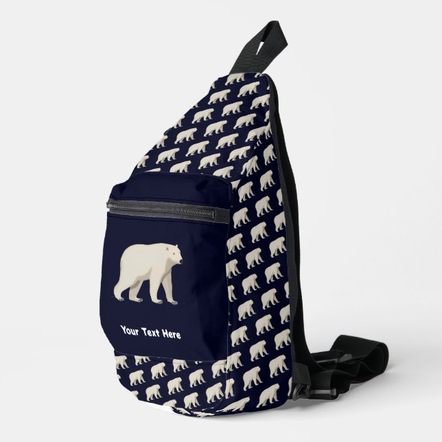 Cute Polar Bear and Northern Lights Sling Bag (Right Corner)