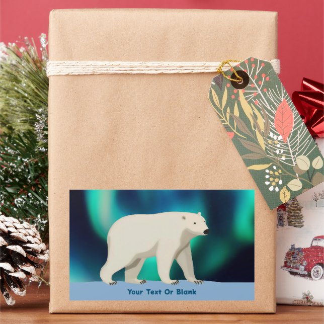 Cute Polar Bear and Northern Lights Sticker (Holiday)