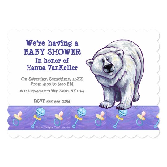 Cute Polar Bear Baby Shower Card
