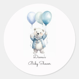 Cute Polar Bear Baby Shower Stickers