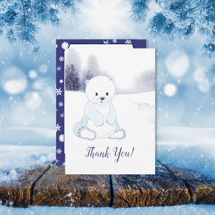 Cute Polar Bear Baby Shower Thank You