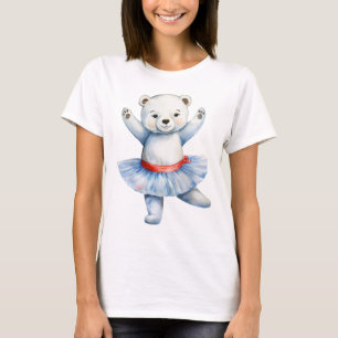 Cute polar bear ballerina dancing ballet T-Shirt