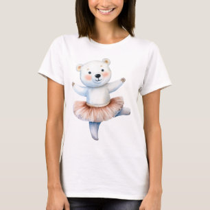 Cute polar bear ballerina dancing ballet T-Shirt