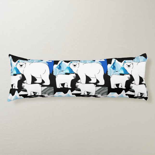 Cute Polar Bear  Body Pillow (Front)