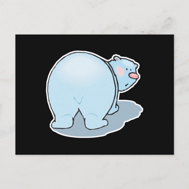 cute polar bear butt postcard (Front)