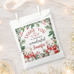Cute Polar Bear Christmas 2nd Birthday  Favour Bag