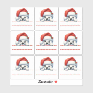 Cute Polar Bear Christmas Label