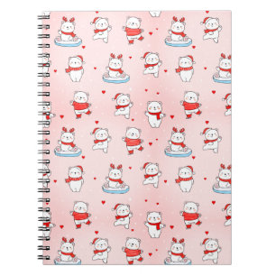Cute Polar Bear Christmas Notebook 
