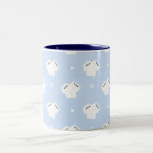 Cute Polar Bear Couple Two-Tone Coffee Mug