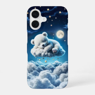 Cute Polar bear cub beauty fluffy clouds iPhone 16 Case