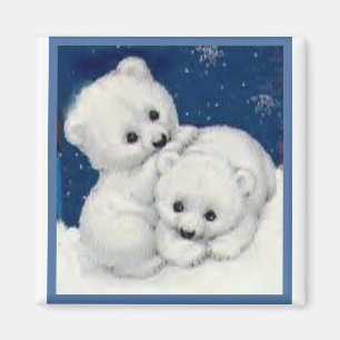Cute Polar Bear Cubs Magnet