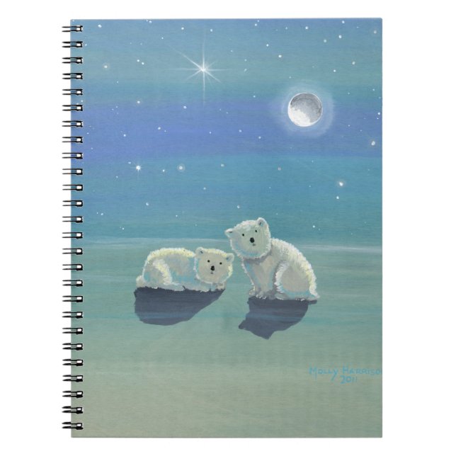 Cute Polar Bear Cubs Notebook (Front)