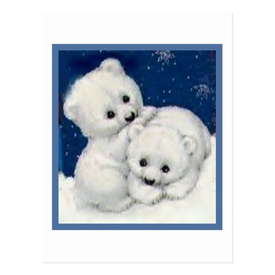 Cute Polar Bear Cubs Postcard