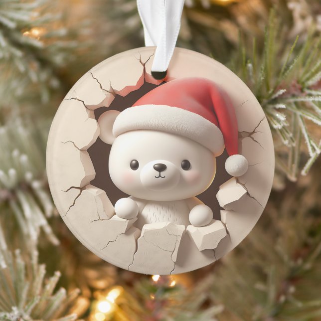 Cute Polar Bear Double-Sided Holiday  Ornament (Tree)