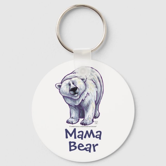 Cute Polar Bear for Mom Keychain (Front)