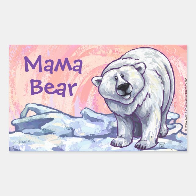 Cute Polar Bear for Mom Sticker (Front)