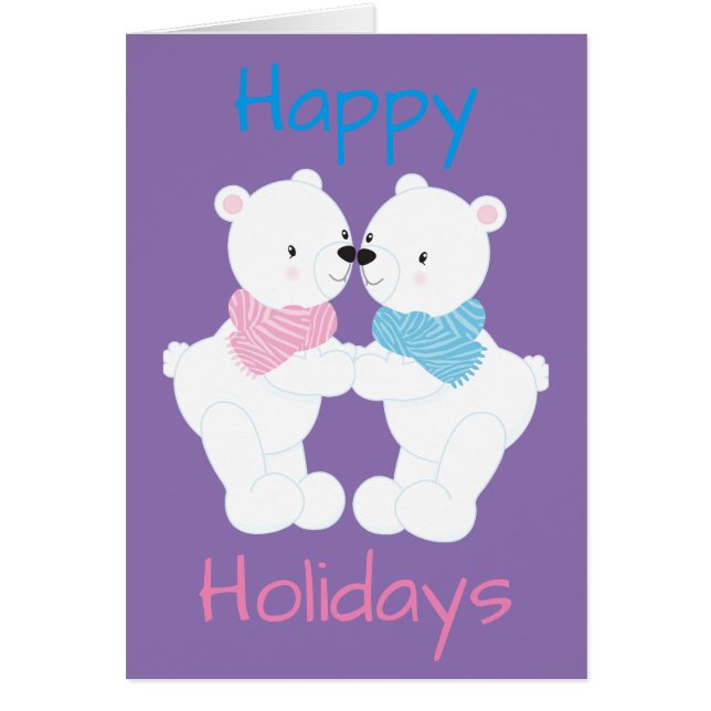 Cute Polar Bear Happy Holidays (Front)