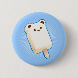 Cute Polar Bear Ice Cream Bar 2 Inch Round Button