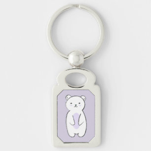Cute Polar Bear Illustration Keychain
