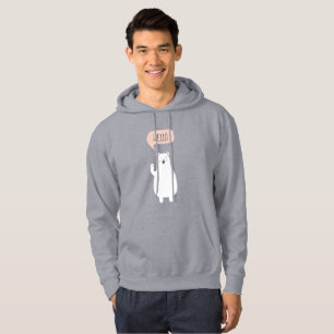 Cute Polar Bear in the Snow says Hello Hoodie