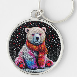 Cute polar bear keychain
