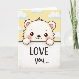 Cute Polar Bear Love You Card