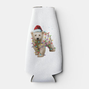Cute Polar Bear Lover Funny Xmas Holiday Gift Bottle Cooler