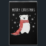 Cute Polar Bear Merry Christmas Xmas Calendar<br><div class="desc">Cute Polar Bear Merry Christmas Xmas This cute polar bear lover for girls and women would make a great gift idea for Christmas, Birthday, Polar Bear Birthday Supplies, Mothers Day, Anniversary, Graduation, Back To School or just because. Perfect gift idea for polar bear lover. Polar Bear funny cute animal lover...</div>