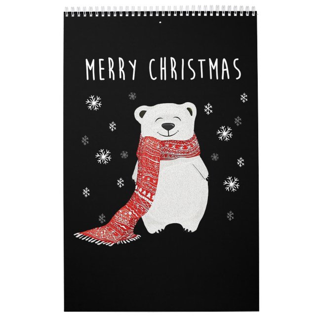Cute Polar Bear  Merry Christmas Xmas Calendar (Cover)