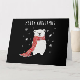 Cute Polar Bear Merry Christmas Xmas Card