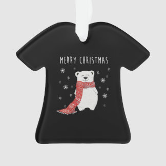 Cute Polar Bear Merry Christmas Xmas Ornament