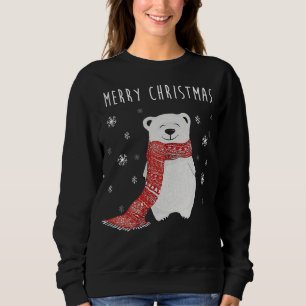 Cute Polar Bear Merry Christmas Xmas Sweatshirt