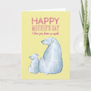 Cute Polar Bear Mom Happy Mother's Day Card